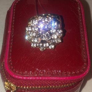 Ladies Lia Sophia Crystal Flower Stretch Ring